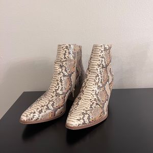 Snakeskin booties